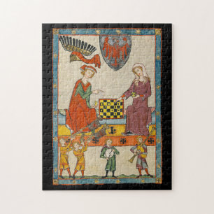 Puzzle Juego de Ajedrez Códice Manesse siglo XIV