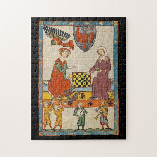 Puzzle Juego de Ajedrez Códice Manesse siglo XIV (Vertical)