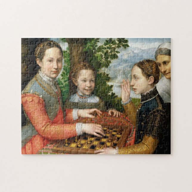 Puzzle Juego de ajedrez de Sofonisba Anguissola - Circa 1 (Horizontal)