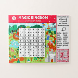 Puzzle Juego de búsqueda de palabras del castillo mágico 