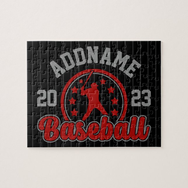 Puzzle Juego de jugador de equipo de béisbol con nombre p (Horizontal)