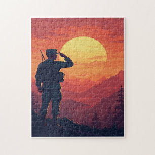 Puzzle Juego de mosaico de imagen oculta patriótica para