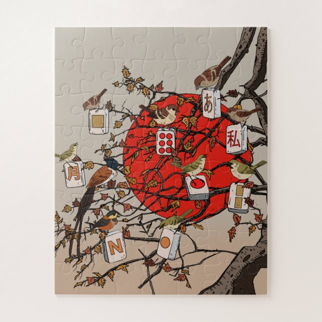 Puzzle Juego de pájaros Mahjong (Vertical)