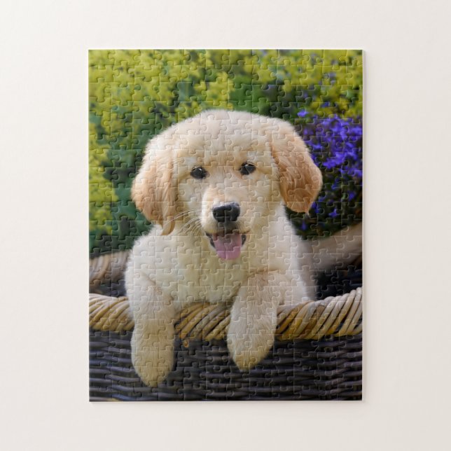 Puzzle Juego encantador 11x14 del perrito del perro de (Vertical)