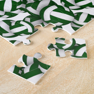Puzzle Juegos deportivos de voleibol blanco y verde para