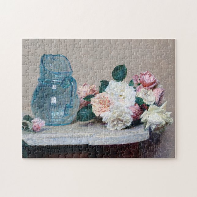 Puzzle Jug de Rosa y vidrio, Henri Fantin-Latour (Horizontal)