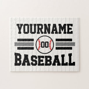 Puzzle Jugador de béisbol retro personalizado NAME Equipo