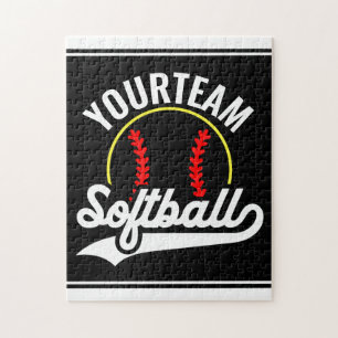 Puzzle Jugador de Equipo de Softbol ADD NOMBRE Personaliz