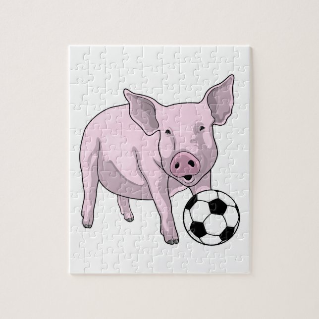Puzzle Jugador de fútbol de cerdo (Vertical)