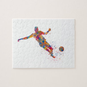 Puzzle Jugador de fútbol en acuarela