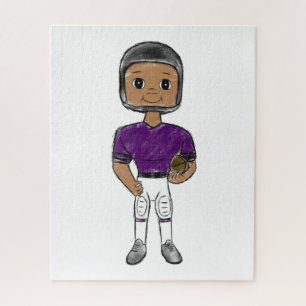 Puzzle jugador de fútbol retro vintage púrpura negro simp