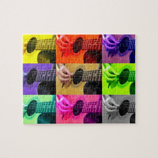 Puzzle Jugador de guitarra de selección de dedos - 8x10 - (Horizontal)