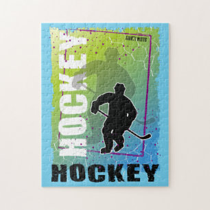 Puzzle Jugador de hockey abstracto de color