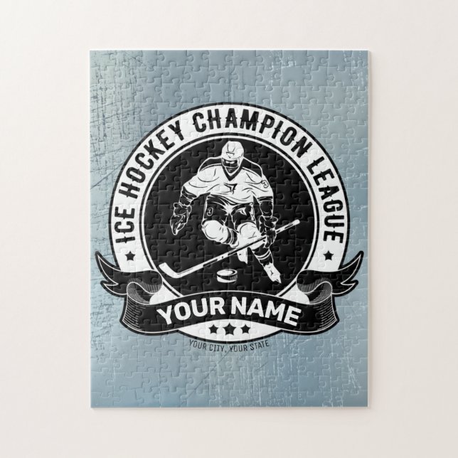 Puzzle Jugador de hockey sobre hielo personalizado atleta (Vertical)