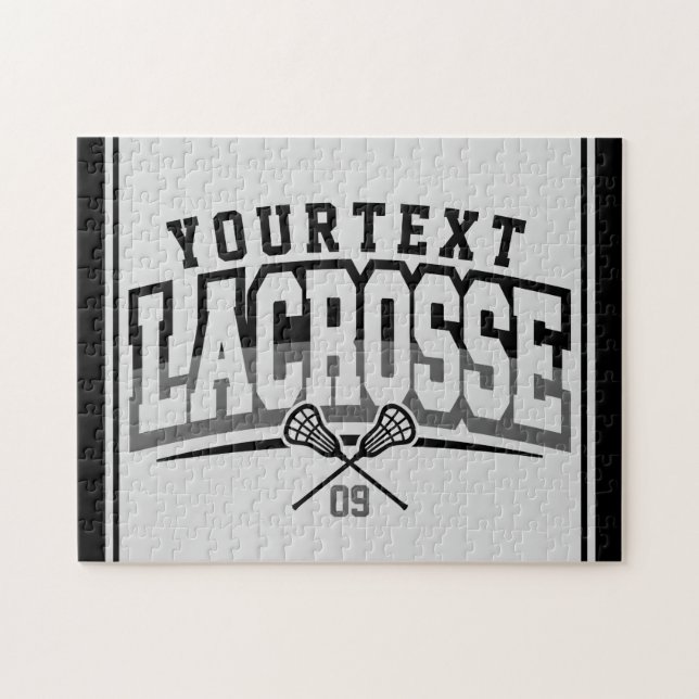 Puzzle Jugador de Lacrosse Personalizado AGREGAR NOMBRE N (Horizontal)