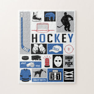 Puzzle Jugador de palo Blue Hockey Elements