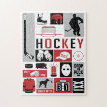 Jugador de palo de elementos de hockey rojo