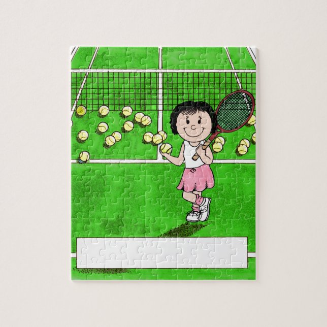 Puzzle Jugador de tenis, hembra - regalo personalizado (Vertical)