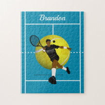 Jugador de tenis moderno Ilustracion Blue Court No