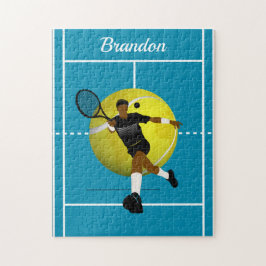 Puzzle Jugador de tenis moderno Ilustracion Blue Court No