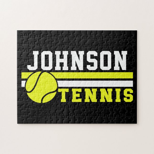 Puzzle Jugador de tenis NOMBRE Ball Game Court Personaliz (Horizontal)
