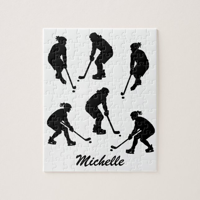 Puzzle Jugador moderno de hockey sobre hielo de moda Nomb (Vertical)