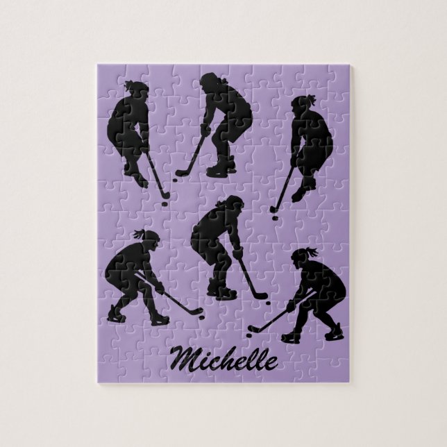 Puzzle Jugador moderno de hockey sobre hielo de moda Nomb (Vertical)