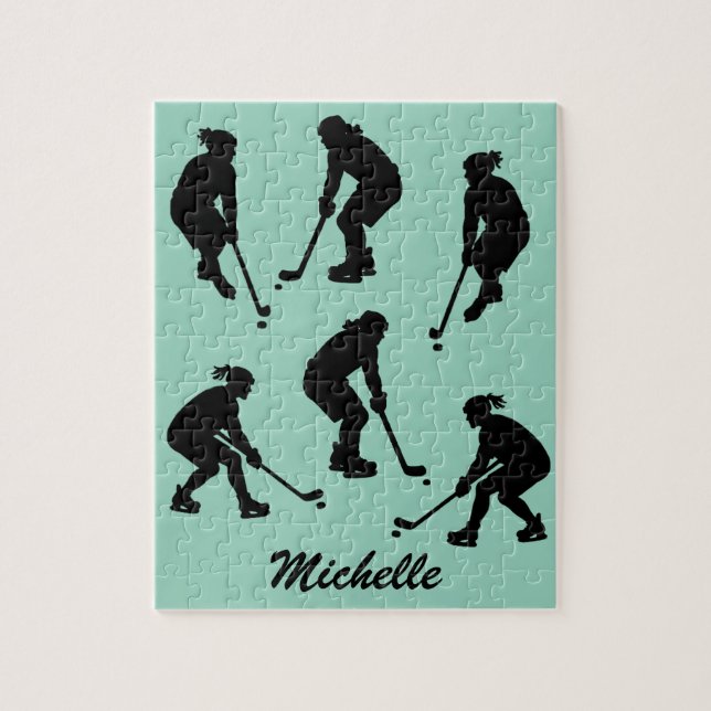 Puzzle Jugador moderno de hockey sobre hielo de moda Nomb (Vertical)