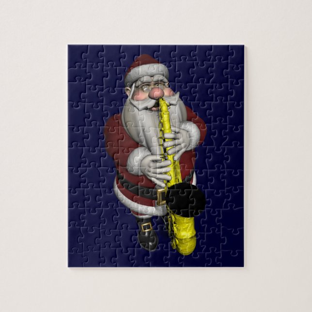 Puzzle Jugador saxofón de Santa Claus (Vertical)
