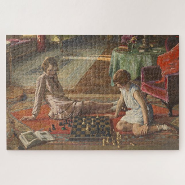 Puzzle Jugadores de ajedrez (por John Lavery) (Horizontal)