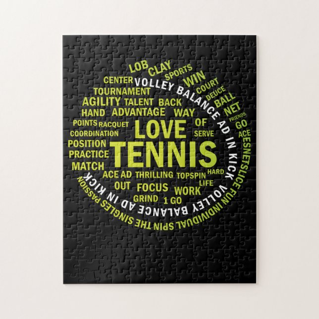 Puzzle Jugadores de Tenis Ball Word Cloud Guay (Vertical)