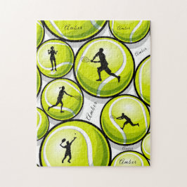 Puzzle Jugadores de tenis y Ball Name Pattern Classic Spo