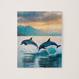 Puzzle Jugando delfines