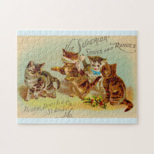 Puzzle Jugando gatitos de tarjetas de comercio de Victori