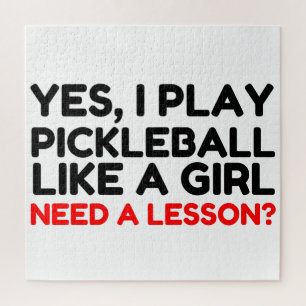 Puzzle Jugar Al Pickleball Como Un Chica Necesita Lecció