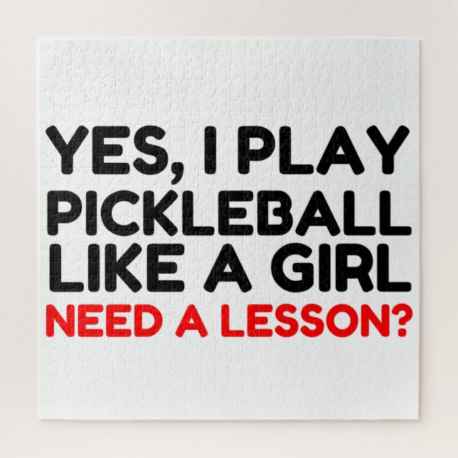 Puzzle Jugar Al Pickleball Como Un Chica Necesita Lección (Vertical)