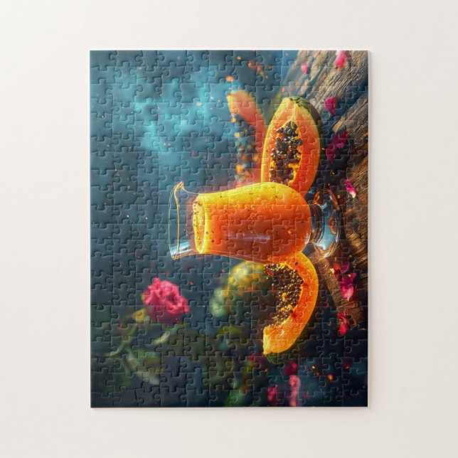 Puzzle Jugo de PAPAYA exprimido Fresco -  (Vertical)
