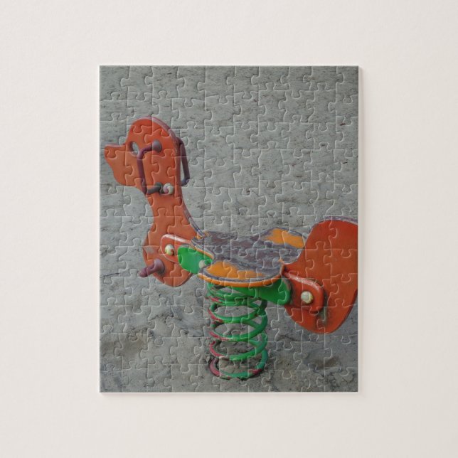 Puzzle Juguete de perro Naranja de juegos infantil en are (Vertical)