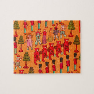 Puzzle Juguete Navideño Antiguo Niños Juegan