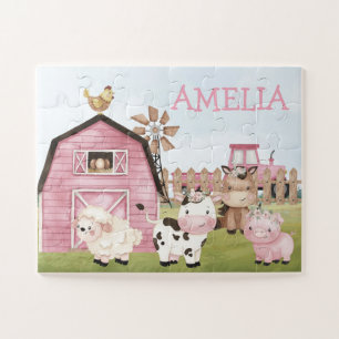 Puzzle Juguetes de aprendizaje de granja, nombre personal