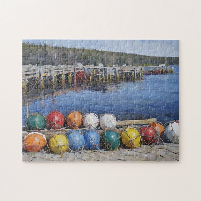 Puzzle Juguetes de pesca de acuarela (Horizontal)