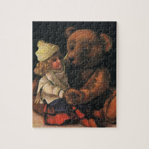 Puzzle Juguetes Navideños Antiguos, Muñeca y Osito de Pel