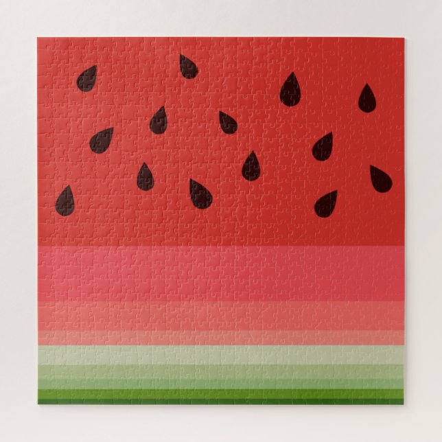 Puzzle Juicy Delicioso Ripe Watermelon Con Diseño De Semi (Vertical)