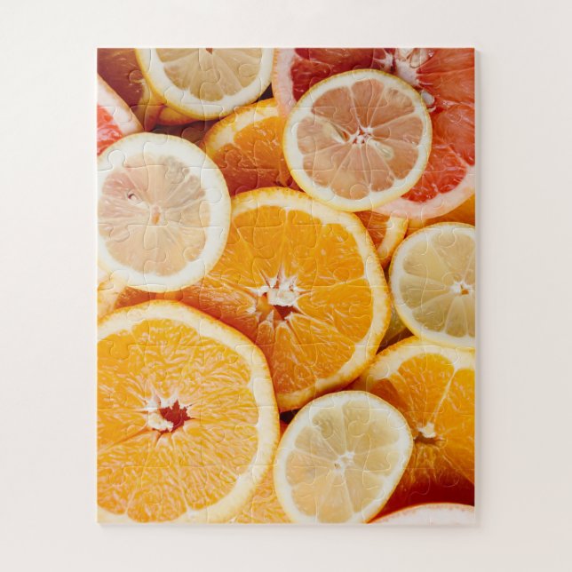 Puzzle Juicy Sliced Orange Citrus Fruits (Vertical)