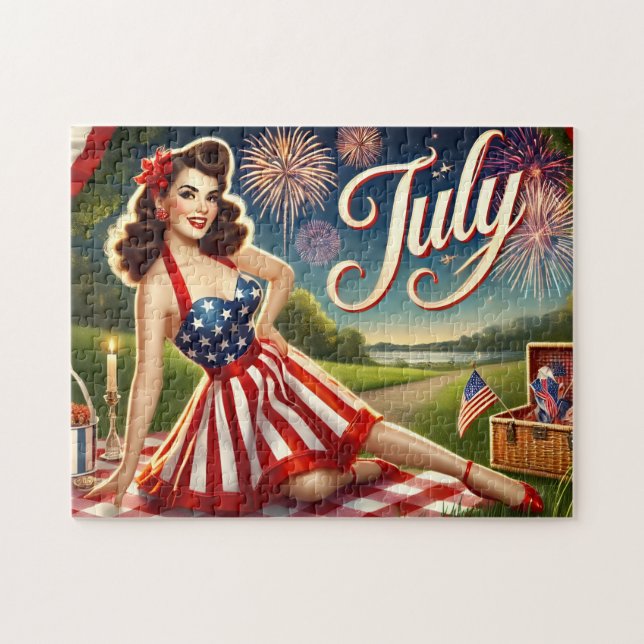 Puzzle July Independence Pin-Up Celebration (Horizontal)