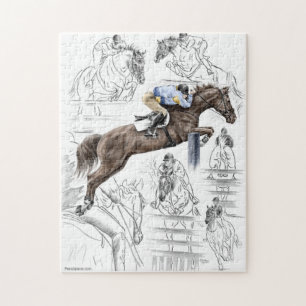 Puzzle Jumper Horses Fences Montaje