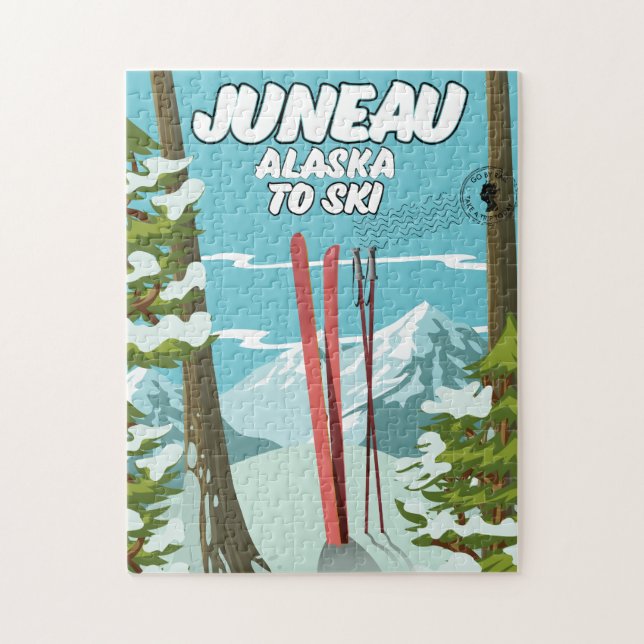 Puzzle Juneau Alaska Para Esquiar (Vertical)