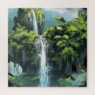Puzzle Jungla tropical con cascada