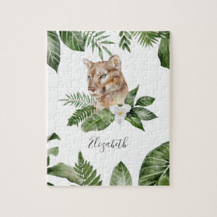 Puzzle Jungle Safari León Cute Personalizado Nombre