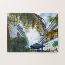 Puzzle Junto a los barcos de cruceros